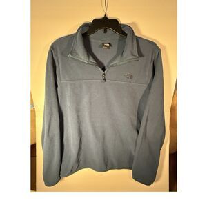 The North Face Men's Blue 1/4 Zip Fleece Jacket Midweight Size L